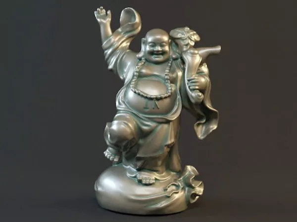 Standing Happy Buddha Statue 3d model Standing Happy Buddha Statue 3d model