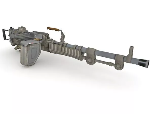 Stationary Light Machine Gun 3d model Stationary Light Machine Gun 3d model