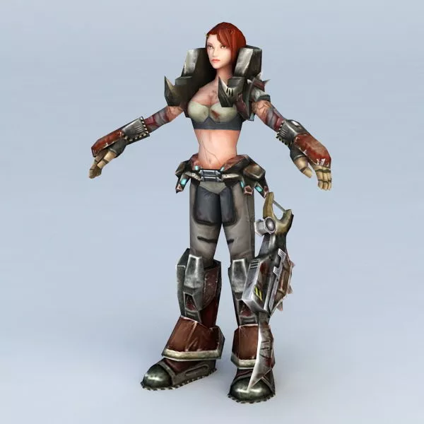 Steampunk Warrior Girl 3d model Steampunk Warrior Girl 3d model