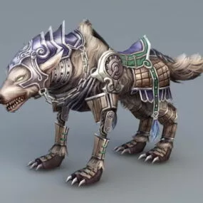Steampunk Wolf Rig 3d model