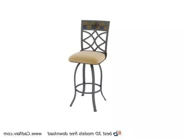 Furniture Steel Bar Stool High Chair 3d model Furniture Steel Bar Stool High Chair 3d model