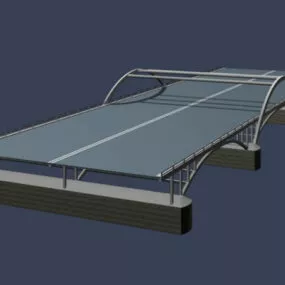 Steel Structure Footbridge 3d model