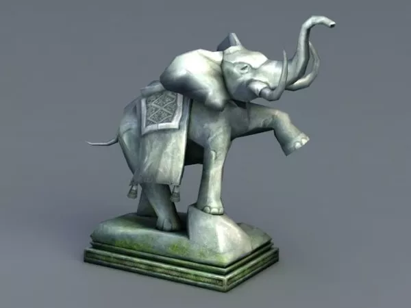 Stone Elephant Statue 3d model Stone Elephant Statue 3d model