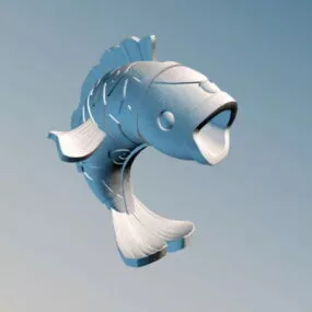 Stone Fish Sculpture 3d model