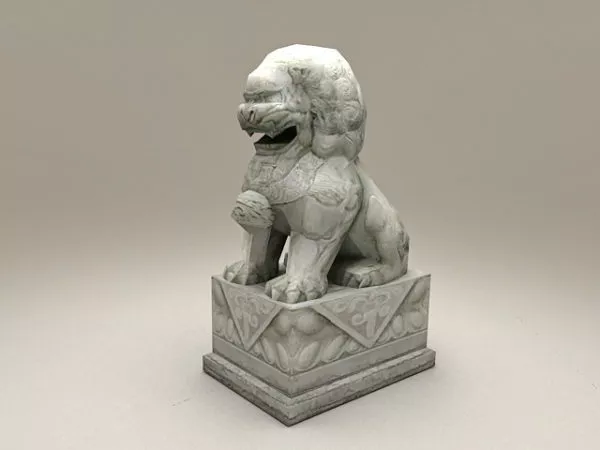 Stone Carved Lion Sculpture 3d model