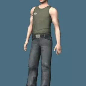 Strong Man Rigged Character 3d model