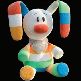 Stuffed Long Ears Rabbit 3d model