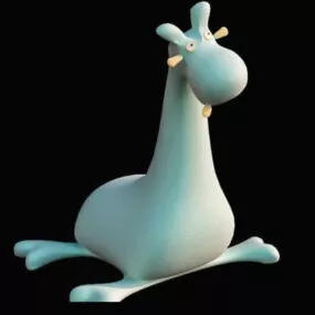 Stuffed Toy Cartoon Hippo 3d model