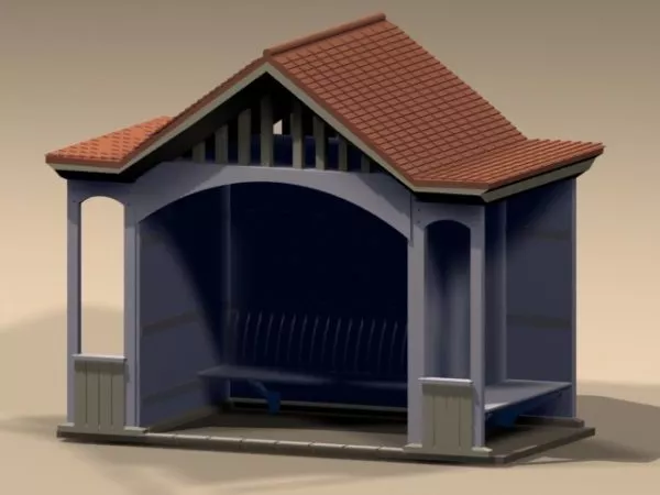 Architecture Pavilion Building Curved Roof 3d model