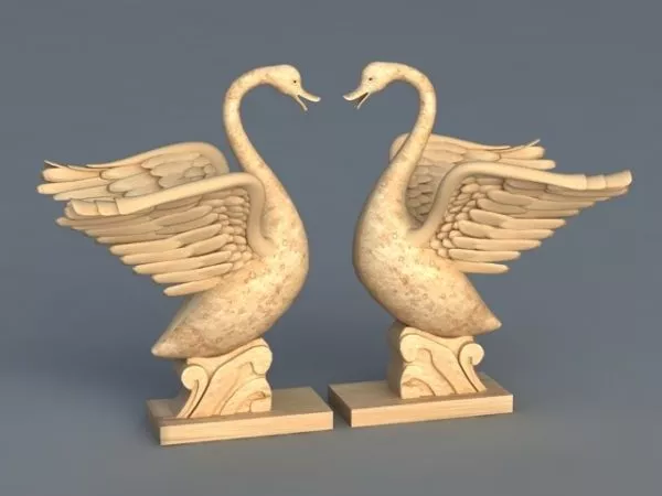 Swan Garden Statue 3d model Swan Garden Statue 3d model