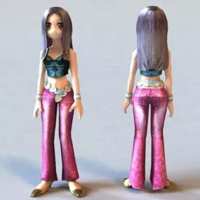 Sweet Anime Manga Girl 3d model