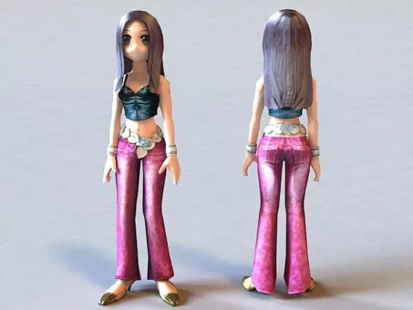 Sweet Anime Manga Girl 3d model Sweet Anime Manga Girl 3d model