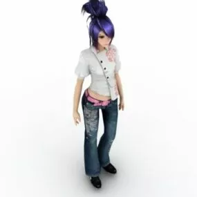 Asian Sweet Girl Character 3d model