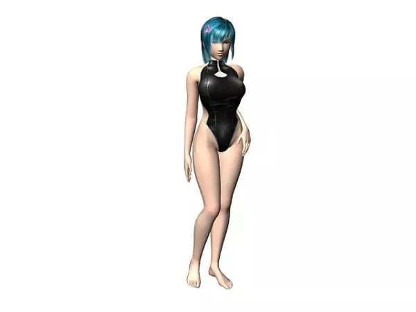 Pink Hair Young Girl Character 3d model