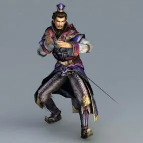 Swordsman Attack Animated 3d model