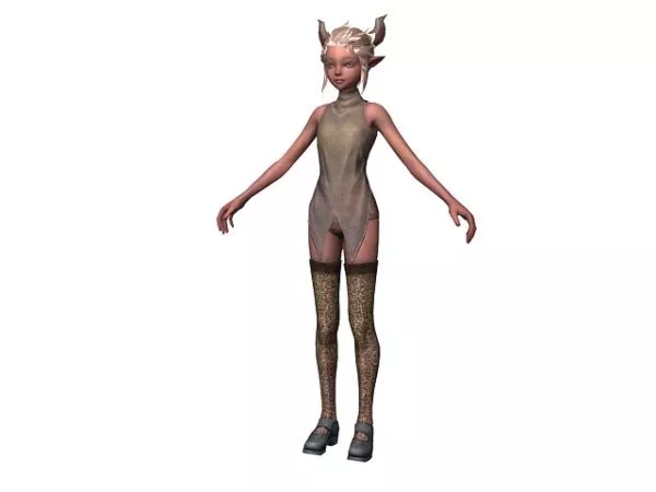 Girl Character With Braces Teeth 3d model