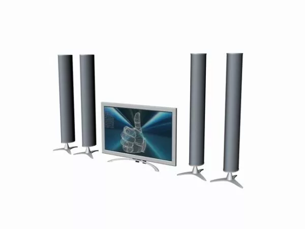 Tv With Speakers On The Side 3d model Tv With Speakers On The Side 3d model
