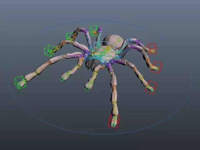 Animated Black Spider 3d model