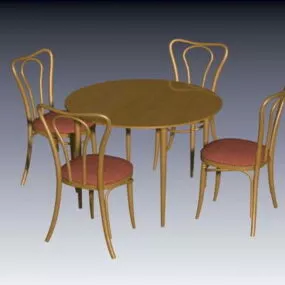 Tea Table With Chairs 3d model
