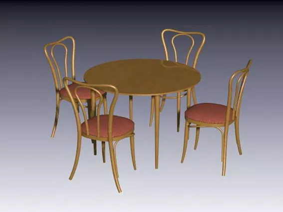 Tea Table With Chairs 3d model Tea Table With Chairs 3d model