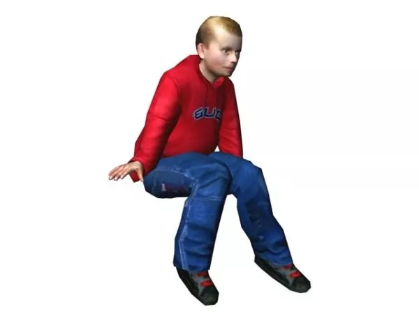 Animated Chinese Boy 3d model