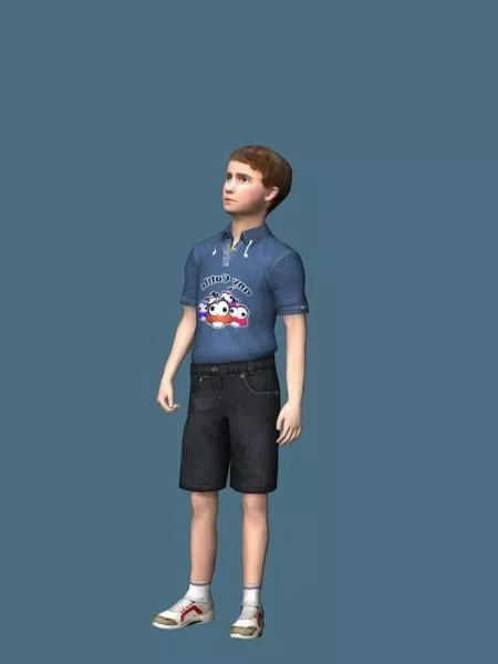 Character Boy Sitting Pose 3d model