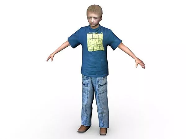 Animated Chinese Boy 3d model