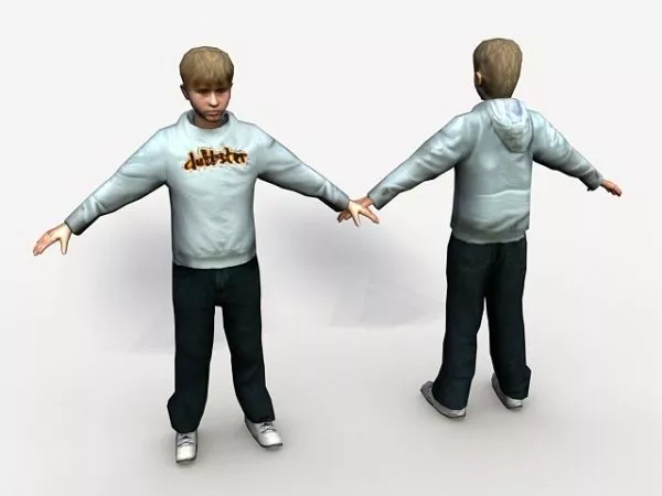 Animated Chinese Boy 3d model