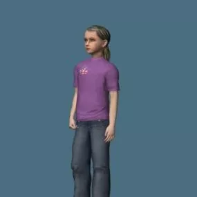 Teenage Girl Standing 3d model