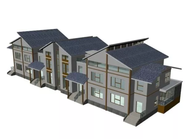Terraced House 3d model Terraced House 3d model