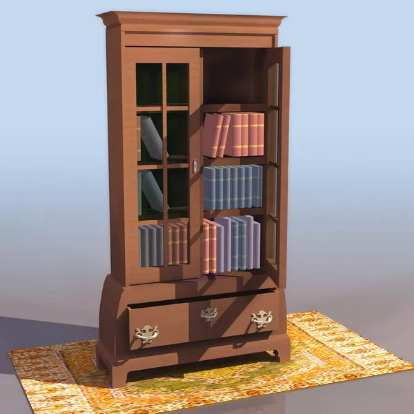 Thomas Chippendale Style Bookcase 3d model Thomas Chippendale Style Bookcase 3d model