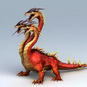 Three Headed Dragon 3d model