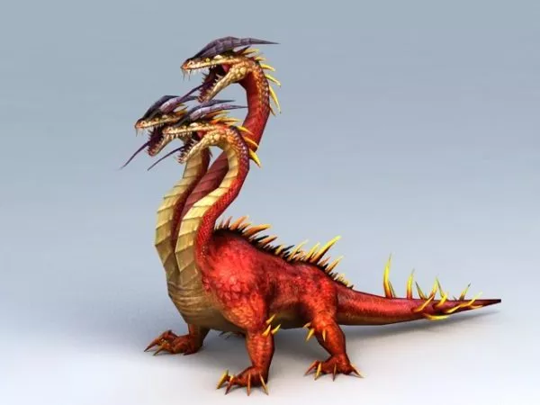 Three Headed Dragon 3d model Three Headed Dragon 3d model