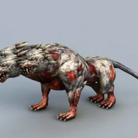 Three-headed Wolf 3d model