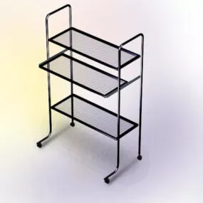 Three-tier Rolling File Cart 3d model