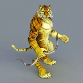 Tiger Archer With Bow 3d model