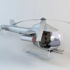 Tiny Military Helicopter 3d model