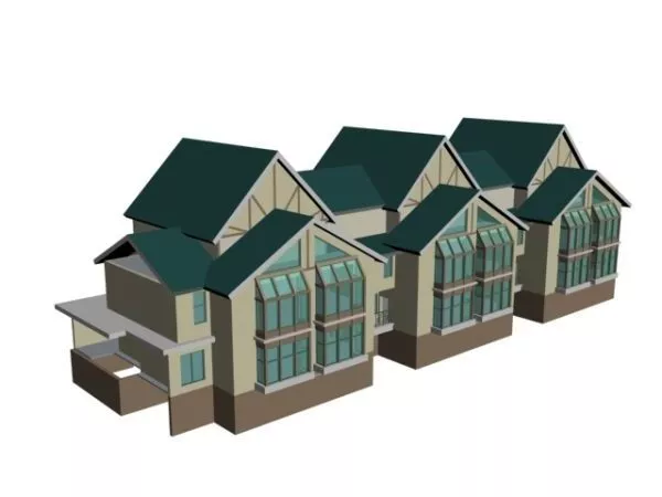 Townhouse Building 3d model Townhouse Building 3d model