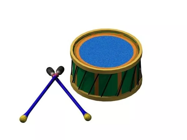 Toy Drum For Kids 3d model Toy Drum For Kids 3d model