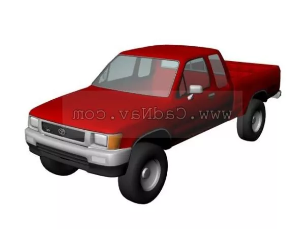 Red Pickup Truck 3d model