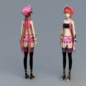 Traditional Chinese Girl Anime 3d model