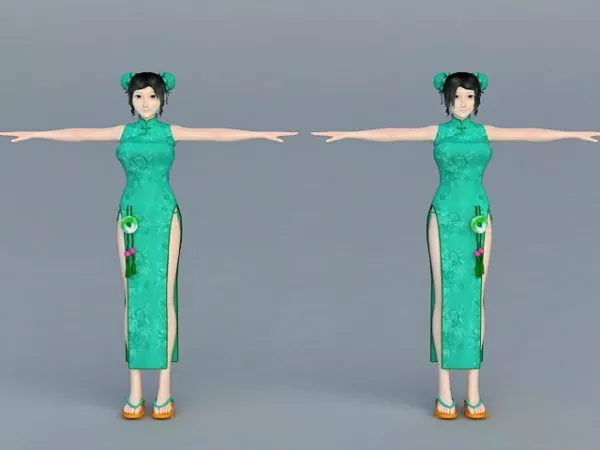 Traditional Chinese Girls 3d model Traditional Chinese Girls 3d model
