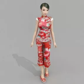 Traditional Chinese Girl 3d model