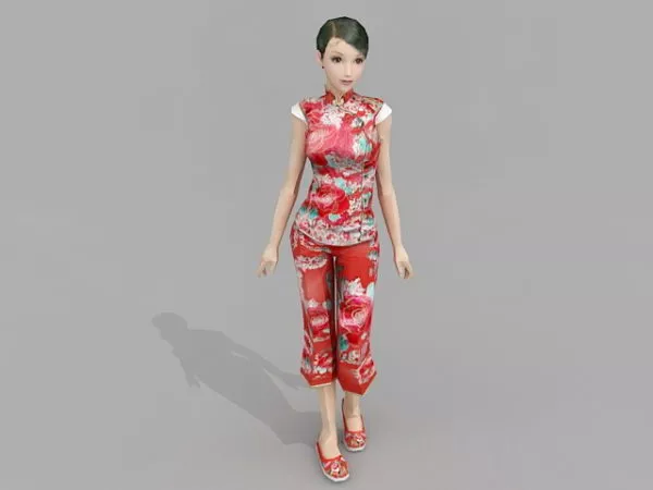 Traditional Chinese Girl 3d model Traditional Chinese Girl 3d model