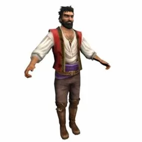 Traditional Russian Man Character 3d model