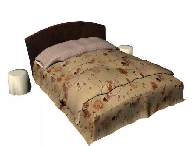 Traditional Box Spring Bed 3d model Traditional Box Spring Bed 3d model