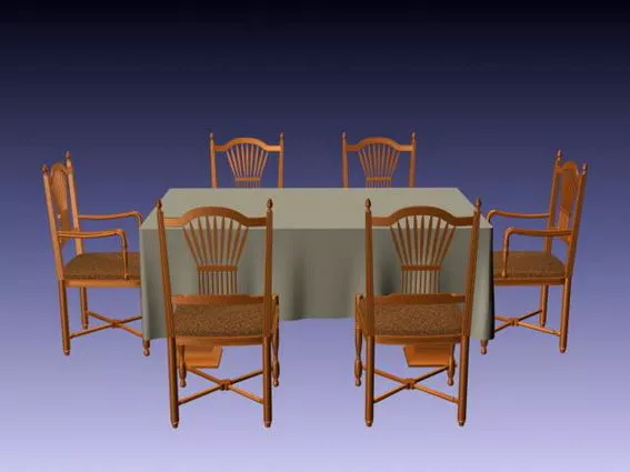 Traditional Formal Dining Room Furniture 3d model Traditional Formal Dining Room Furniture 3d model
