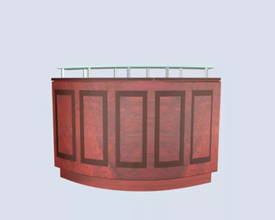 Simple Curved Reception Desk 3d model