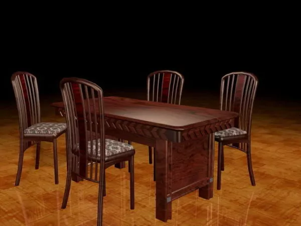 Traditional Redwood Dining Sets 3d model Traditional Redwood Dining Sets 3d model