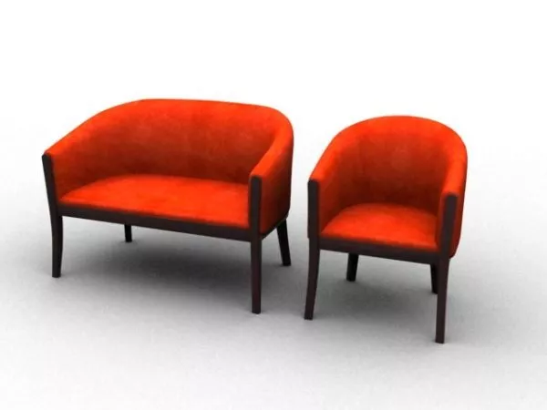 Traditional Settee Furniture 3d model Traditional Settee Furniture 3d model